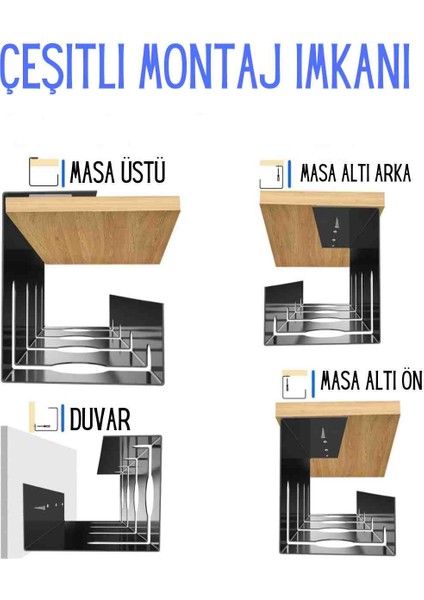 Masa Altı Kablo Yönetim Tepsisi Kablo Organizeri Kablo Düzenleyici modelleri