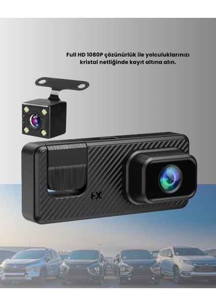 Çok Açılı Araç Içi Dvr | Ön Iç Arka Kamera Döngü Video Kaydı - M967K304-R17967 fırsatları