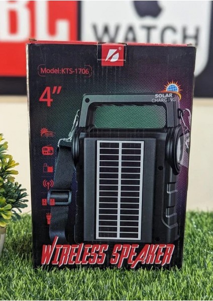 KTS-1706 Taşınabilir Güneş Enerjili Fenerli Bluetooth Hoparlör (5324) indirimleri