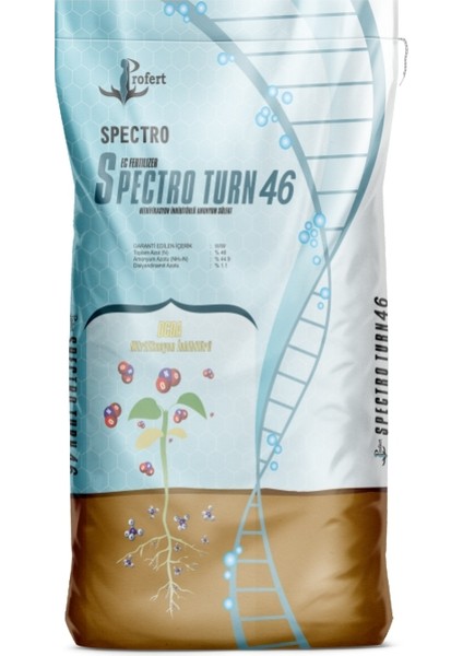 Spectro Turn 46 Akıllı Üre Gübresi - Nitrifikasyon Inhibitörlü Granül - %46 Azot - %20 Karbon - %26 Oksijen - 40 kg