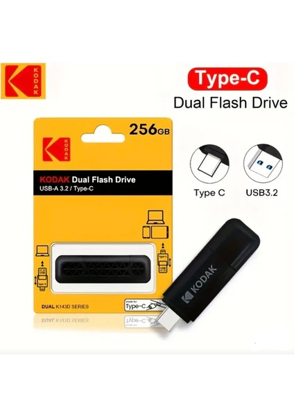 256Gb.Type-C ve USB 3.2 Type-C Girişli Tüm Telefonlara Iphone 15/16 Serisine Uygun Yüksek Hızlı Otg Flash Bellek Çift Giriş Sağlam Orjinal