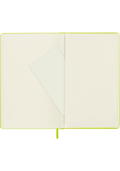 Çizgili Limon Yeşili Defter L Boy Sert Kapak
