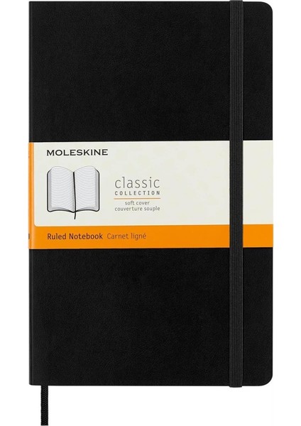 Çizgili Siyah Defter L Boy Soft Kapak