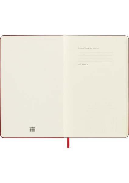Çizgisiz Kırmızı Defter L Boy Sert Kapak
