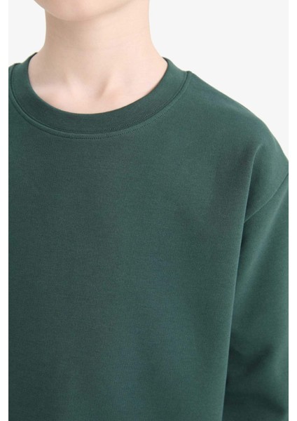 Erkek Çocuk Bisiklet Yaka Basic Düz Uzun Kollu Okul Tişörtü E9661A825AU indirimleri