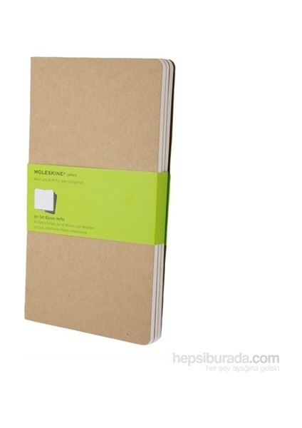 Çizgisiz Cahier Not Defteri 3’lü Set L Boy Kraft Kahve