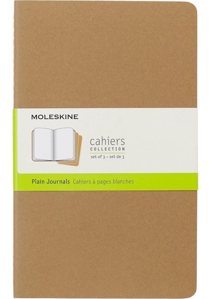 Çizgisiz Cahier Not Defteri 3’lü Set L Boy Kraft Kahve fırsatları
