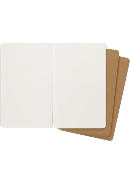 Çizgisiz Cahier Not Defteri 3’lü Set L Boy Kraft Kahve