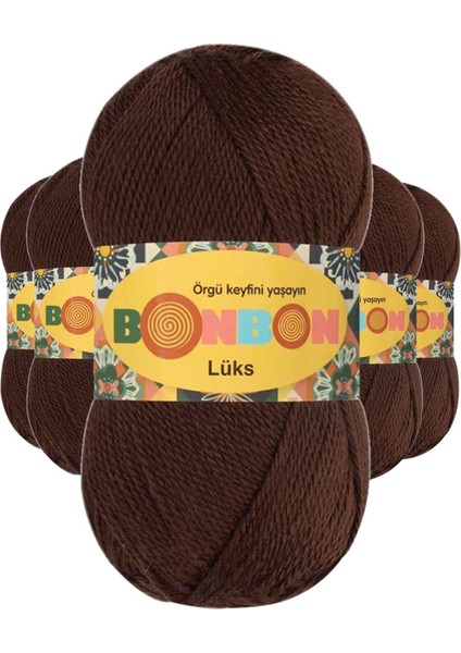 5 Adet Lüks Patik Ipi Yünü Kahve 98297