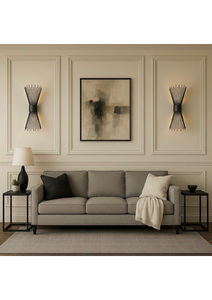 Siyah Pilli ve Elektrikli Modern Lüks Duvar Aplik Kirpi fiyatları