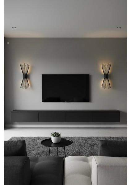 Siyah Pilli ve Elektrikli Modern Lüks Duvar Aplik Kirpi fırsatları