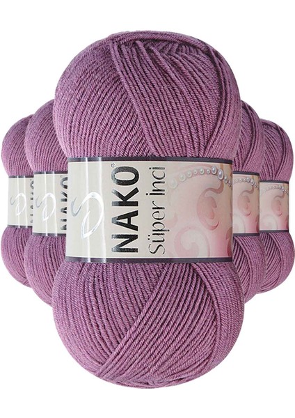 5 Adet Süper Inci El Örgü Ipi 100 gr Koyu Gülkurusu 569