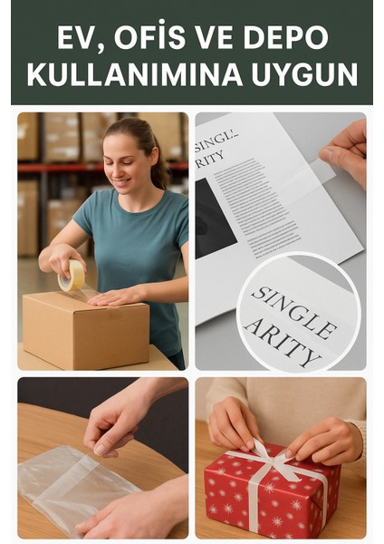 4 ADET-264 Metre Şeffaf Koli Bandı – Extra Strong 40 Micron Kalınlık, Güçlü Yapışkan fırsatları