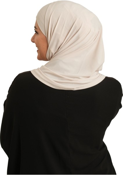 Bej Pratik Hazır Geçmeli Boru Boneli Ikili Tesettür Eşarp Sandy Düz 2501_12 fırsatları