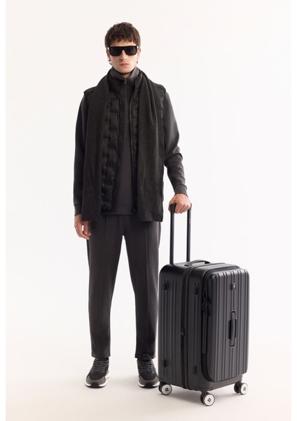 Erkek Siyah Dik Yaka Su İtici Rüzgar Geçirmez Hafif Şişme Comfort Fit Yelek A52Y6583