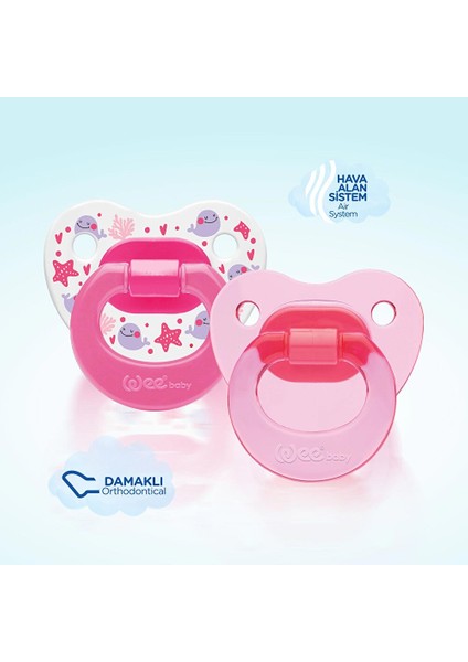 437 Wee Baby 2'li Damaklı Emzik No:1 Pembe fiyatları