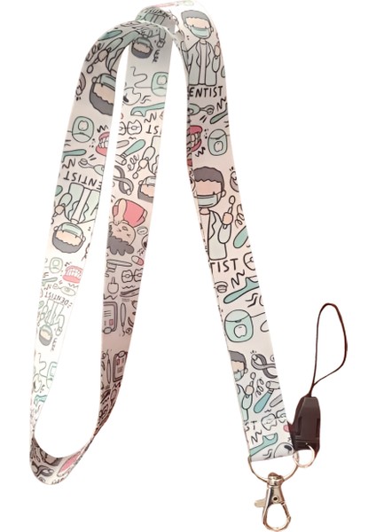 Hastane Diş Doktoru Boyun Askı Ipi ve Telefon Askısı + Kartlık