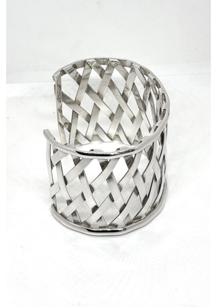 Kalın Gümüş Örgü Sanatı Bilezik fiyatları