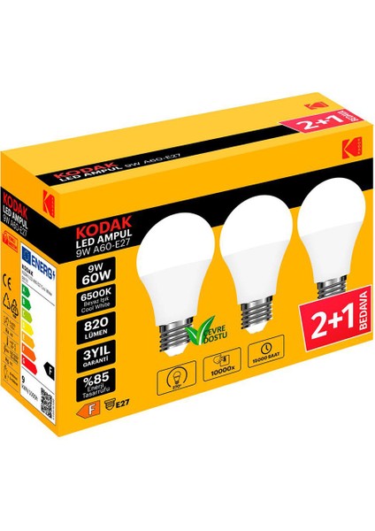 2 Adet Kodak LED Ampul Beyaz 3'lü fiyatları