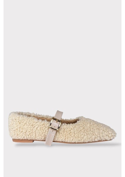 Yumuşak Peluş Ses Yapmaz Hafif Taban Kemerli Kadın Ev Babeti Panduf Krem fırsatları