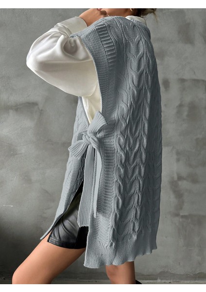 Kadınlar Için Şık Düz Renkli Dik Yaka Yelek - Ayarlanabilir Bağcıklı Ilkbahar Yaz Sonbahar Günlük fiyatları