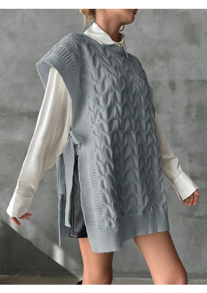 Kadınlar Için Şık Düz Renkli Dik Yaka Yelek - Ayarlanabilir Bağcıklı Ilkbahar Yaz Sonbahar Günlük modelleri