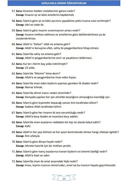 Sorularla Dinimi Öğreniyorum Kitabı fiyatları