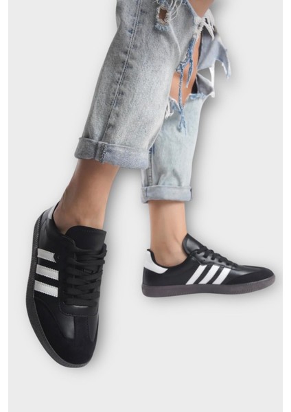 Kadın Rahat Hafif Spor Ayakkabı Siyah - Beyaz