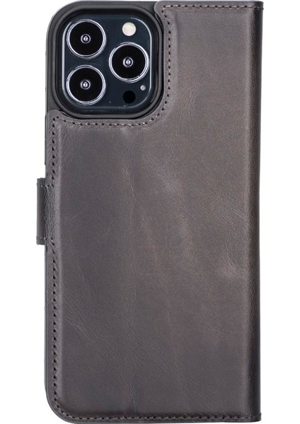Apple iPhone 13 Pro Max Uyumlu Deri Cüzdanlı Kılıf Mwwn Tn1 Gri fırsatları
