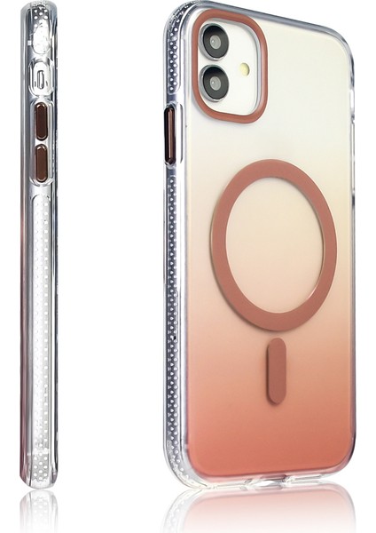 Iphone 11 Uyumlu Kılıf Magsafe Sarj Destekli Renk Geçişli Transparan Kapak modelleri