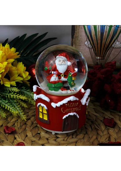 Evlilik Yıl Dönümü Hediyesi Sevgiliye Doğum Günü Hediyesi Yeni Yıl Noel Baba Temalı Sulu Kar Küresi