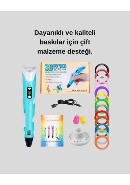 Üç Boyutlu 3D Yazıcı Kalem Abs ve Pla Uyumlu modelleri