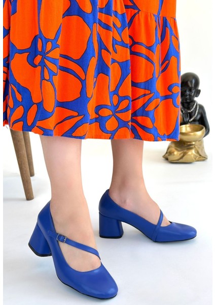 Kier Mavi Cilt Topuklu Ayakkabı - Lisinya fiyatları