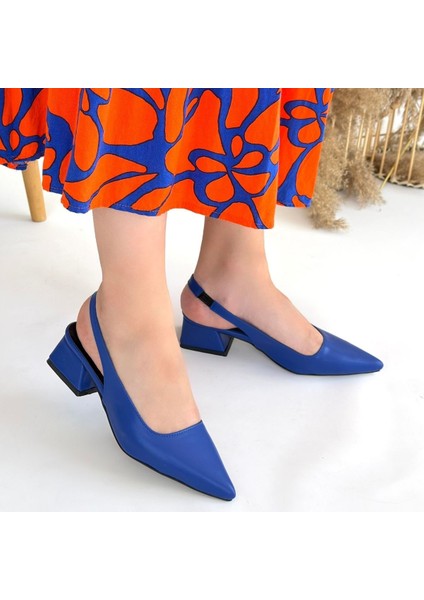 Morji Mavi Cilt Topuklu Ayakkabı - Lisinya fırsatları