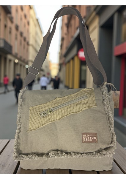 Vintage Salaş Orta Boy Günlük Çapraz Postacı Tablet Çantası M 32 cm x 27 cm