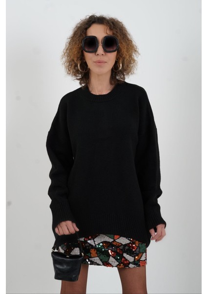 Siyah Best Bisiklet Yaka Kazak