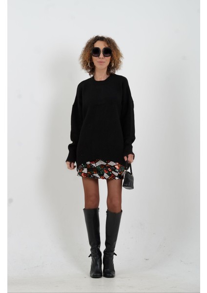 Siyah Best Bisiklet Yaka Kazak modelleri