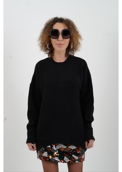 Siyah Best Bisiklet Yaka Kazak fırsatları