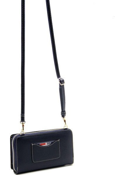 Silver & Polo Mavi - Laci SP1138 Kadın Askılı Cüzdanlı Telefon Çantası