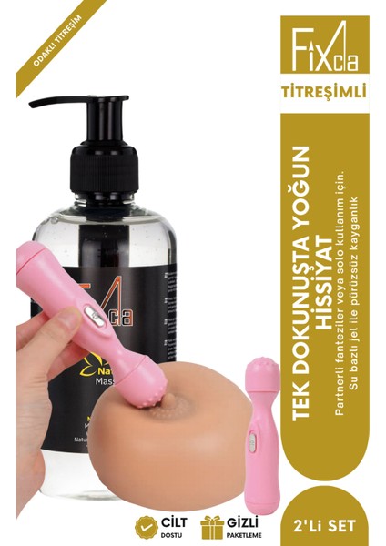 250 ml Jel + Mini Titreşimli Masaj Cihazı Seti – Yoğun Hissiyat, Uzun Deneyim, 2’li