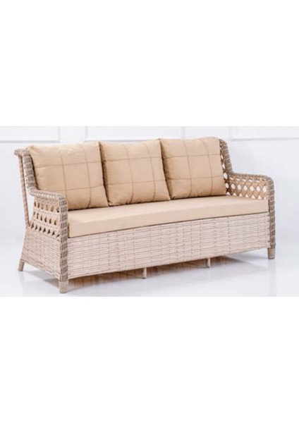 Doğal Hasır Görünümlü Bahçe Balkon Oturma Grubu 6 Parça – (3+1+1+Masa+2 Puf) fiyatları