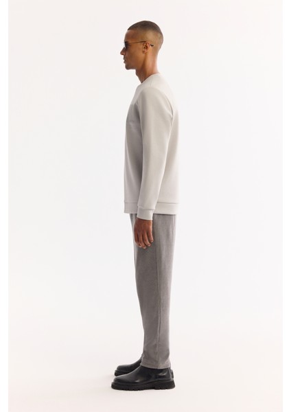 Erkek Siyah Bisiklet Yaka Pamuklu Bi-Stretch Baskılı Regular Fit Sweatshirt A52Y1215