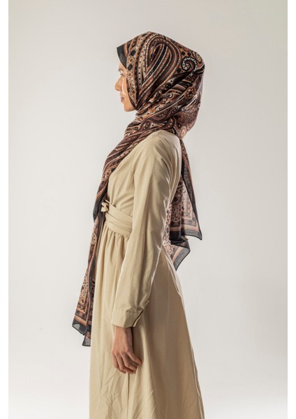 Kumran Etnik Desen Kehribar Şal