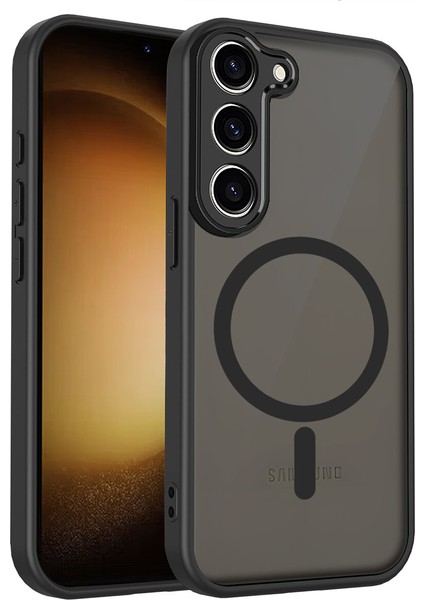 Samsung Galaxy S23 Plus Kılıf, Manyetik Yarı Saydam Mat Darbeye Dayanıklı ve Parmak Izi Önleyici Koruyucu Kılıf-Siyah (Yurt Dışından)