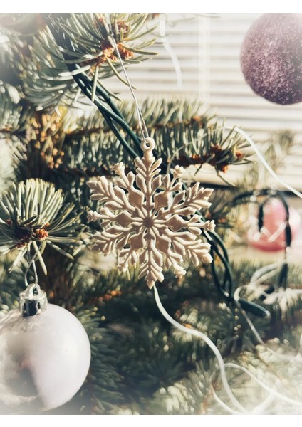 Snowflake Set | 5’li Kar Tanesi Süs Seti (Çoklu Desen, Beyaz Renk) fiyatları