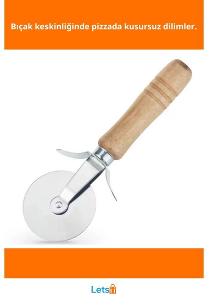 Ahşap Saplı Keskin Paslanmaz Çelik Pizza Kesme Bıçağı fiyatları
