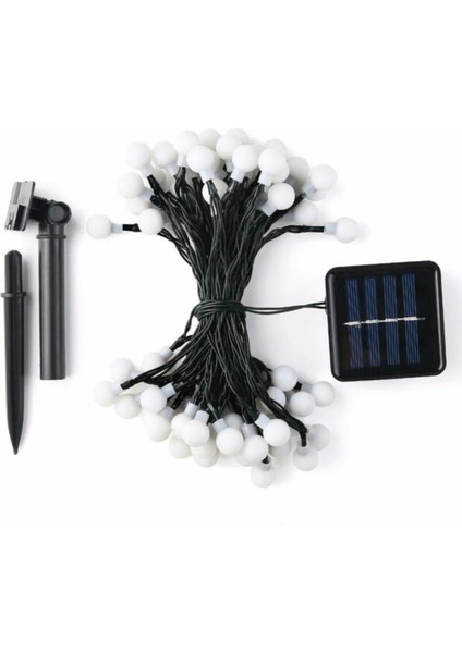 Solar Güneş Enerjili Dış Bahçe Top Aydınlatma 7 Metre 50 LED Çok Renkli Süs Ledleri