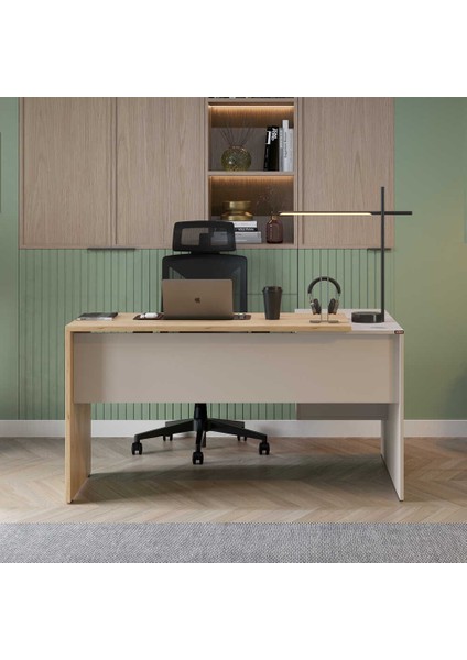 Madrid 3 Çekmeceli L Çalışma Masası - Florida Meşe/vizon 140X75X107 cm fiyatları