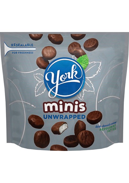 Minis Unwrapped Dark Chocolate Covered Peppermint Patties 215G