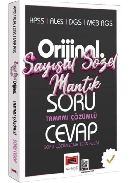 Yargı Yayınları Kpss Ales Dgs Meb Ags Orijinal Sayısal Sözel Mantık Tamamı Çözümlü Soru Cevap Kitabı